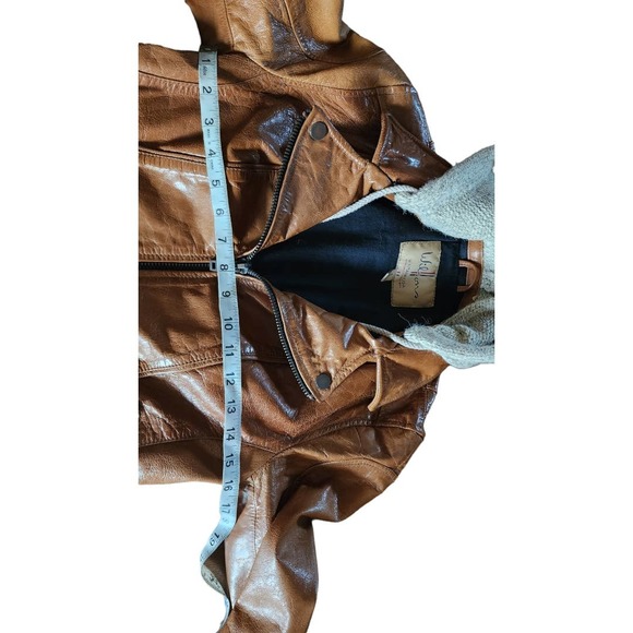 Wilsons Vintage Hooded Leather Jacket Size Small - Picture 8 of 8